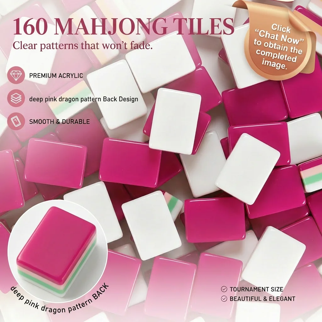 Modern Green Acrylic Mahjong Tile Set for Entertainment Tile Acrylic ...