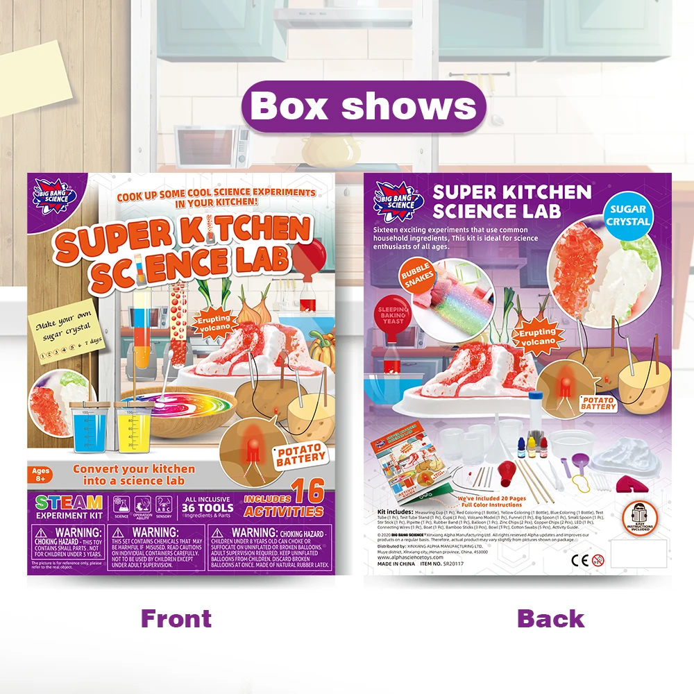 Super Kitchen Science Lab 16 Experiments Kids Learning Toys and Children Experience Chemical Phenomenon Education Kitchen Toys