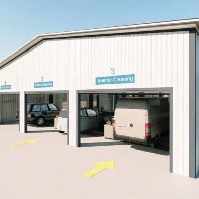 Modern Design Easy-to-Assemble Metal Car Wash Steel Structures Building Kits for Mall Warehouses Application