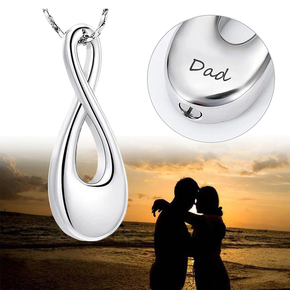 Personalized Tear Drop Cremation Urn Necklace for Ashes Always in My Heart Memory Necklace Jewelry Gift for Men and Women