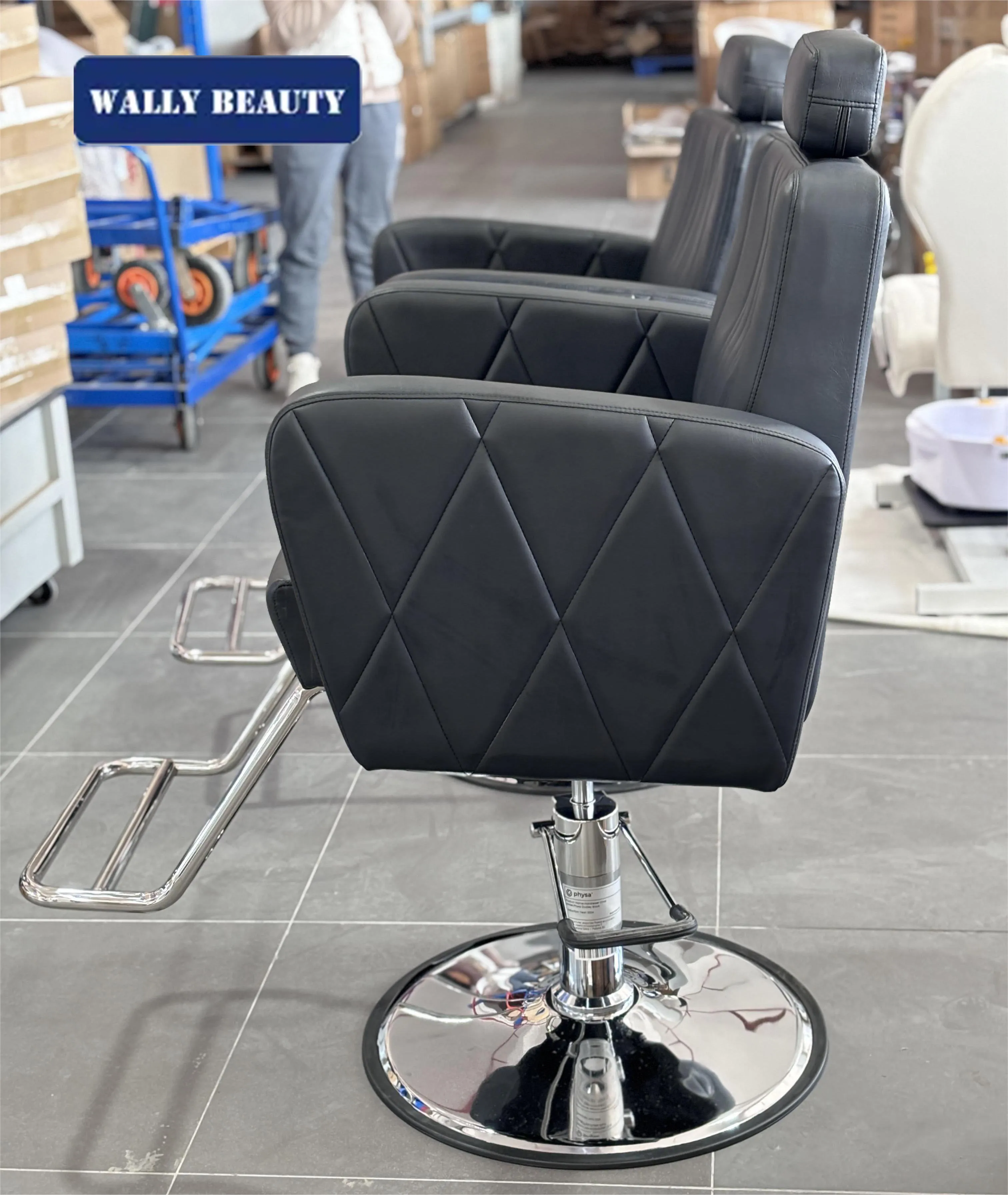 Wallybeauty Popular Round Metal Base Barber Chair For Men's
