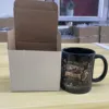 Vaso de papel floral con logo - caja blanca pequeña