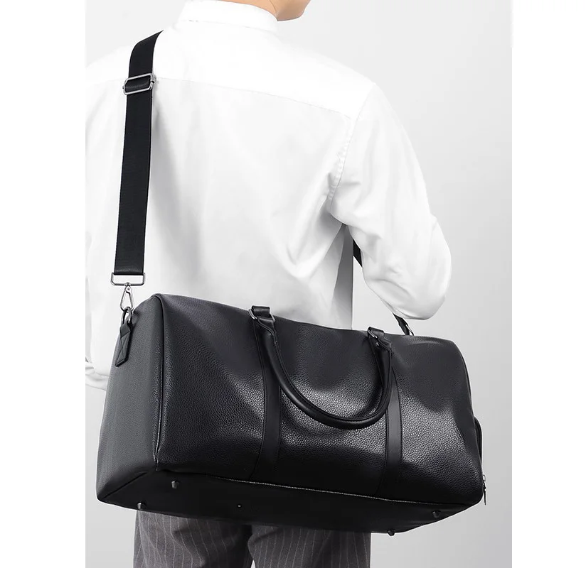 Large Capacity PU Leather Duffle Tote Bag Custom Style Luxury Designer Shoulder Travel Bag Women Men Sport