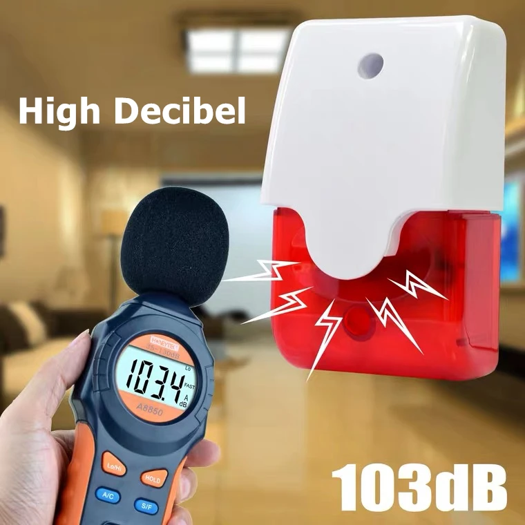 Alarm Small Siren Red Flashing Light Outdoor Strobe Light