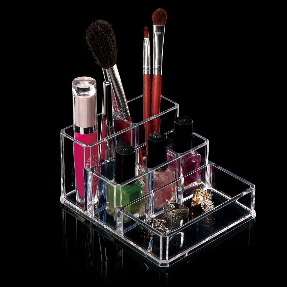 Cross Border Multi-Compartment Transparent Jewelry Storage Case Rectangular Display Makeup Organizers