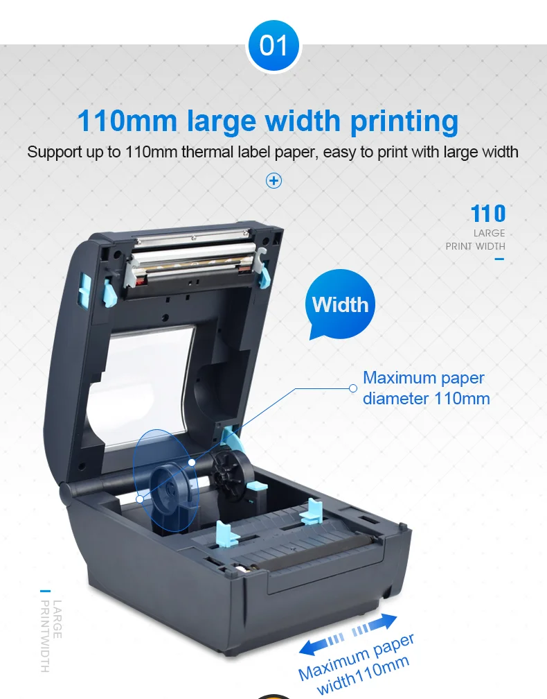 Zj9210 Label Printer 110mm Thermal Label Printer Shipping Label