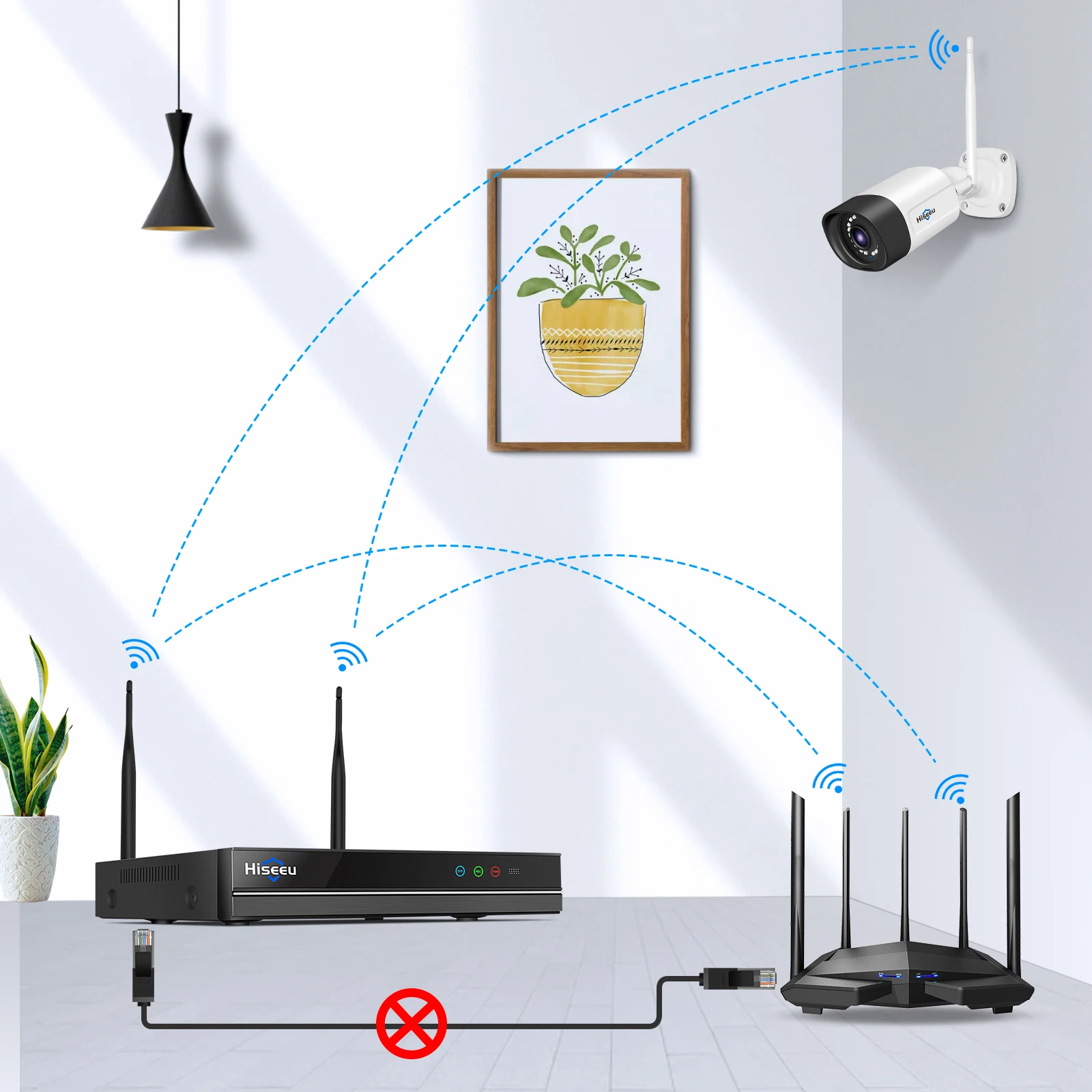 Hiseeu 2K WiFi Security Camera System Outdoor 5MP Dome PTZ  Bullet Cameras Home Security Camera System Wireless Kit