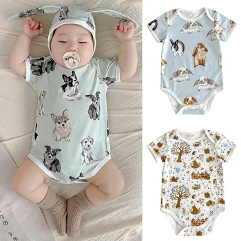 2024 Summer clothes for babies ins baby rompers Pure cotton thin newborn onesie romper
