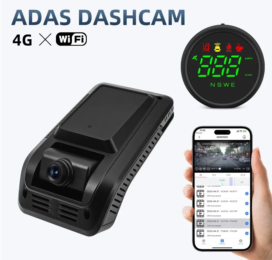 AI ADAS DSM 2CH 4G Camera for Truck Bus Taxi Car Dashcam