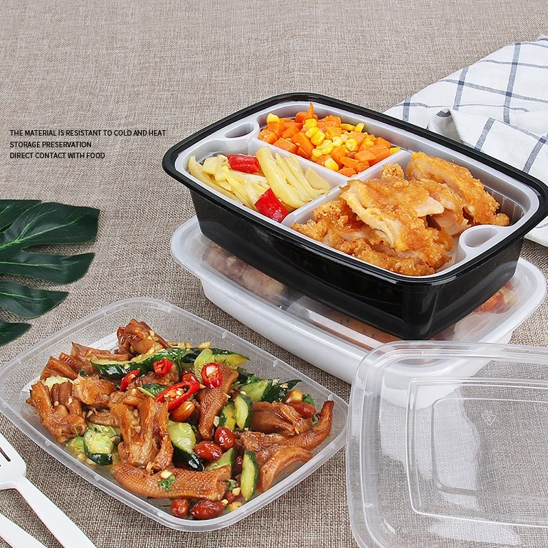 1500ml Rectangular Takeaway Plastic Containers Chicken Lobster Food Boxes Takeaway Packaging  with Lid