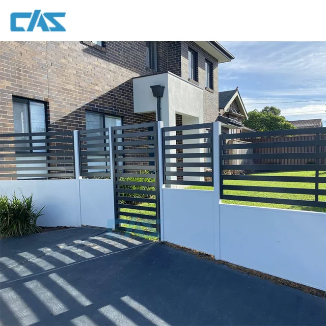 Customizable Size Black Aluminum Fence Panels for Outdoor Home Garden Wall Slat Fence for Balcony Privacy Fence