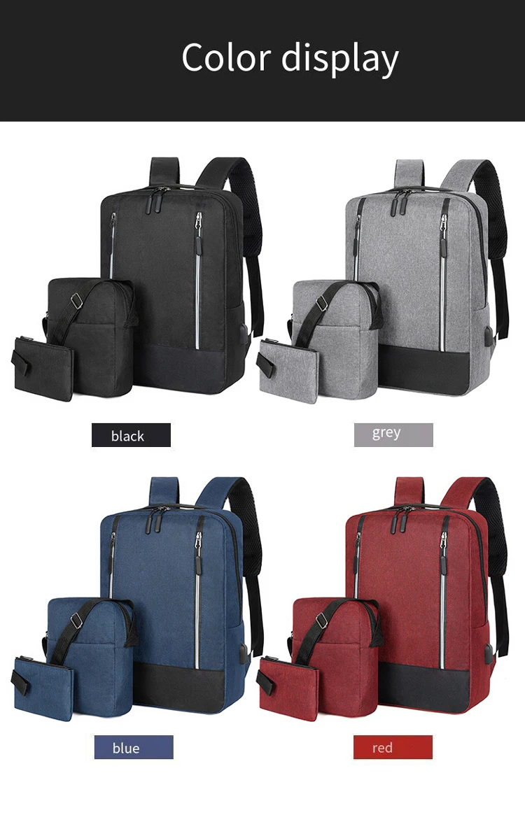 Factory Outlet Wholesale Laptop Bag Set Oxford Polyester Custom Logo 3 in 1 Laptop Bag Laptop Backpacks