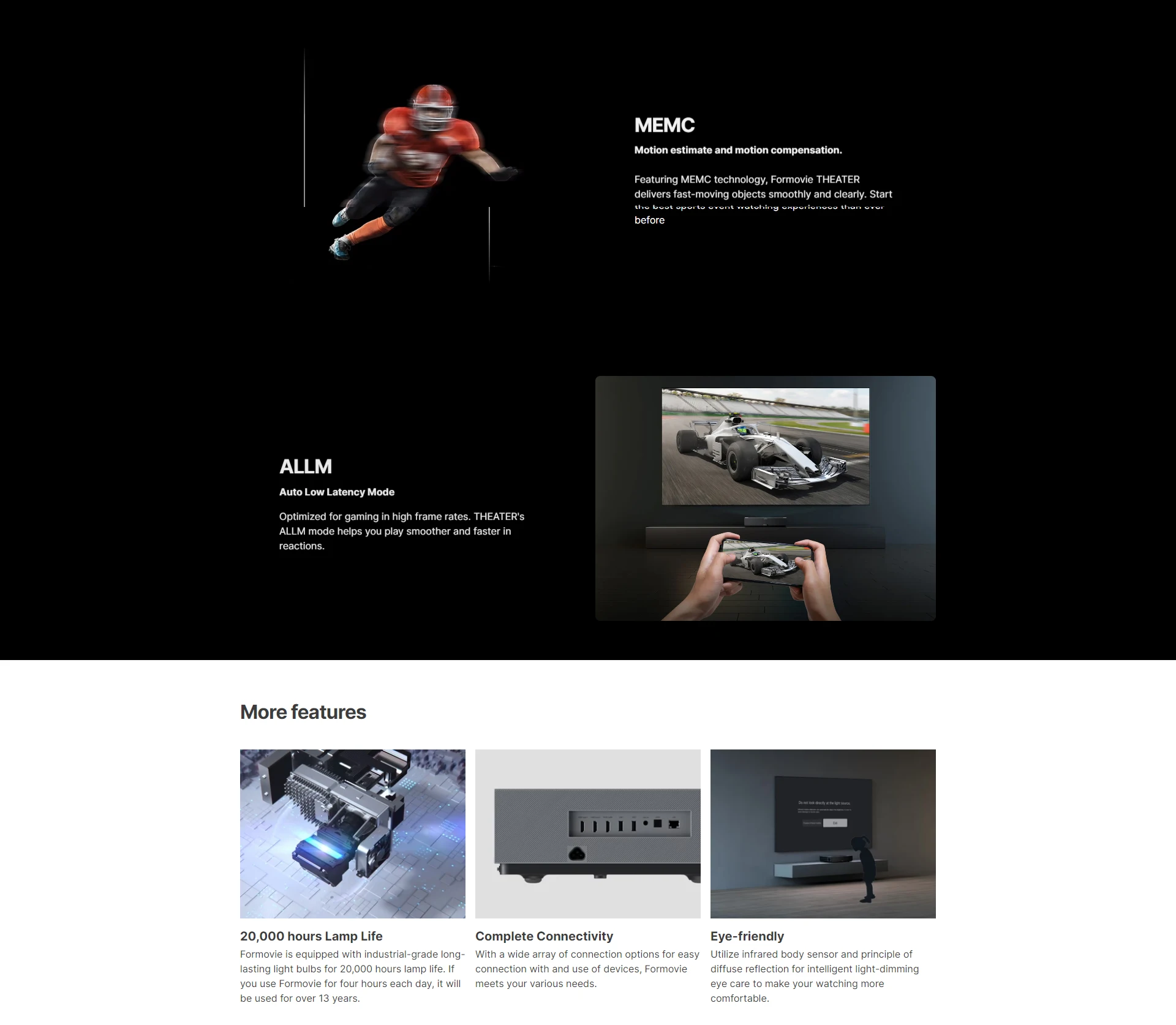 Formovie T1 Projectors 4k Triple Short Throw Laser Ust Theater ...