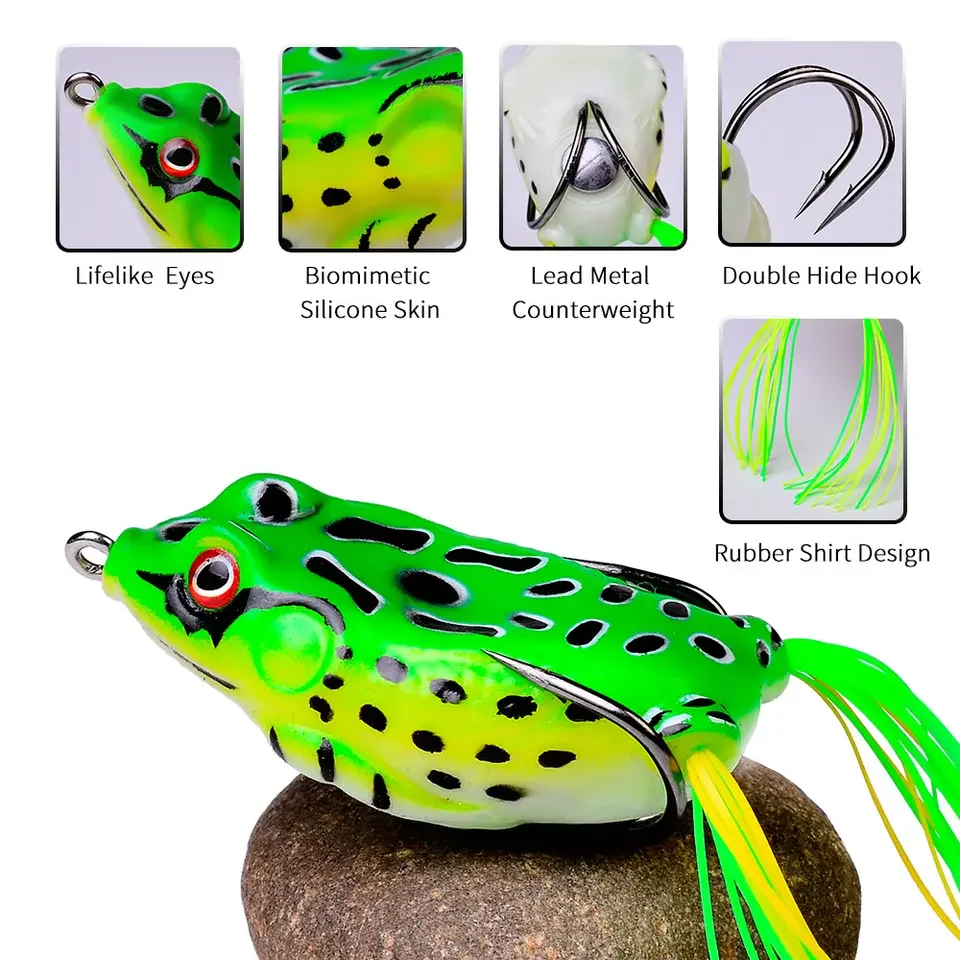 Af Artificial Plastic Soft Fishing Soft Bait Top Water Frog Lure Hollow