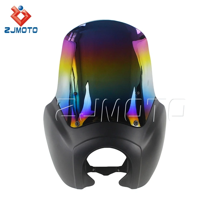 Передняя обтекатель T-sport с комплектом лобового стекла 15 дюймов, маска для мотоциклетной фары, чехол для Harley Dyna FXR FXD FXDB 1987-2017