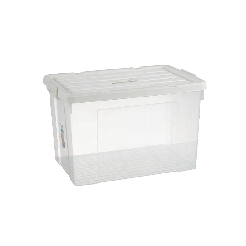 Buy Clear Transparent Large Plastic Clothes Storage Containers Tote Bin Box  With Lid from Linyi Jiuxu Plastic Products Co., Ltd., China