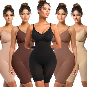Direct Sale High Quality Women's Shapers Slimming Bodysuit Tummy Control Ribbed Fabric Seamless Design Adjustable Straps Sale