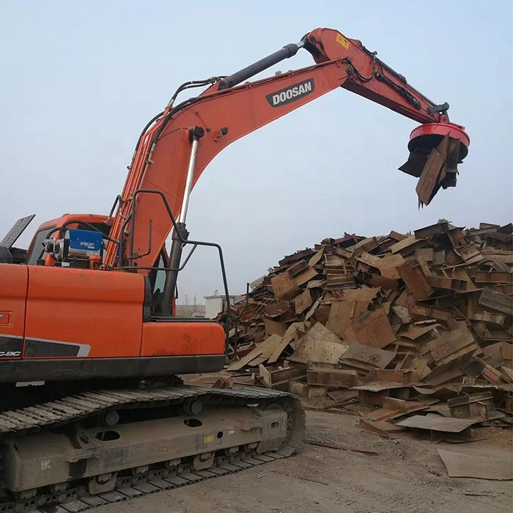 Steel Scrap Handling Excavator Magnet Round Lifting Electromagnet
