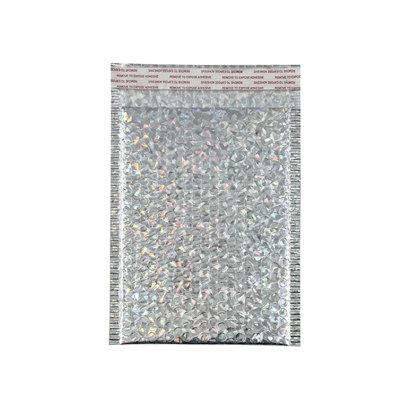 Custom colorful Metallic Foil bubble mailer and Shiny Cushioned Envelope of Aluminum Foil padded bag factory