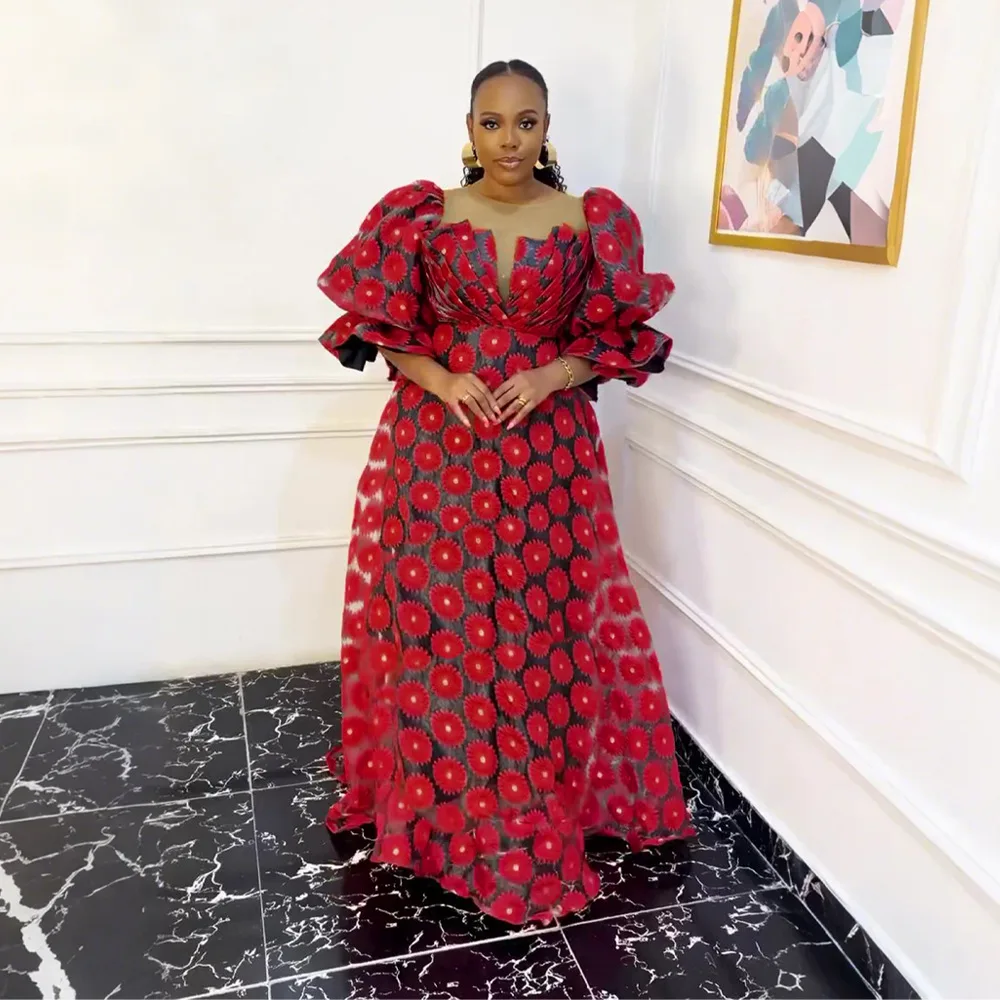 Fashion African Print Dresses Bubble Sleeves Plus Size Women's Evening  Dresses| Alibaba.com
