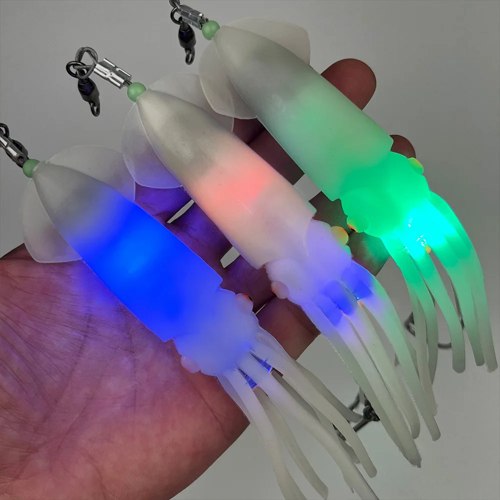 fish lure lights LED Fishing Lures - Deep Drop Fishing Light Night Fishing 120 UV LEDs for fast and uniform charging 360 Luminous Fishing Lights Night Fluorescent