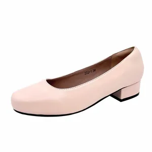 Women's New Fashion Genuine Leather Heel Shoes Slip-On Closure Hard-Wearing for Summer and Autumn Seasons