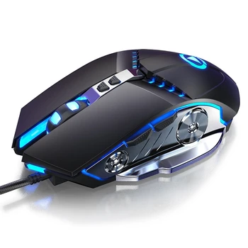 Wholesale 3200DPI Optical Gaming Mouse Wired Noise Cancelling Computer Accessories with 7 Colors LED Light