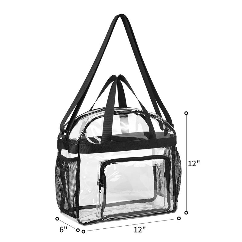 Custom Clear Tote Bag Stadium Approved Lightweight Transparent Totebag ...