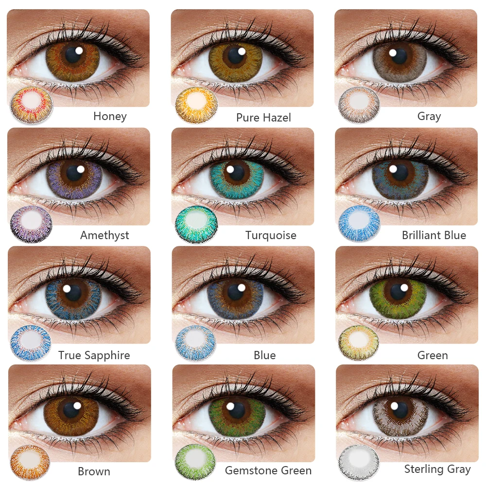 Лидер продаж натуральные контактные линзы 3 тона лучшие цветные оптовая продажа контактных линз для