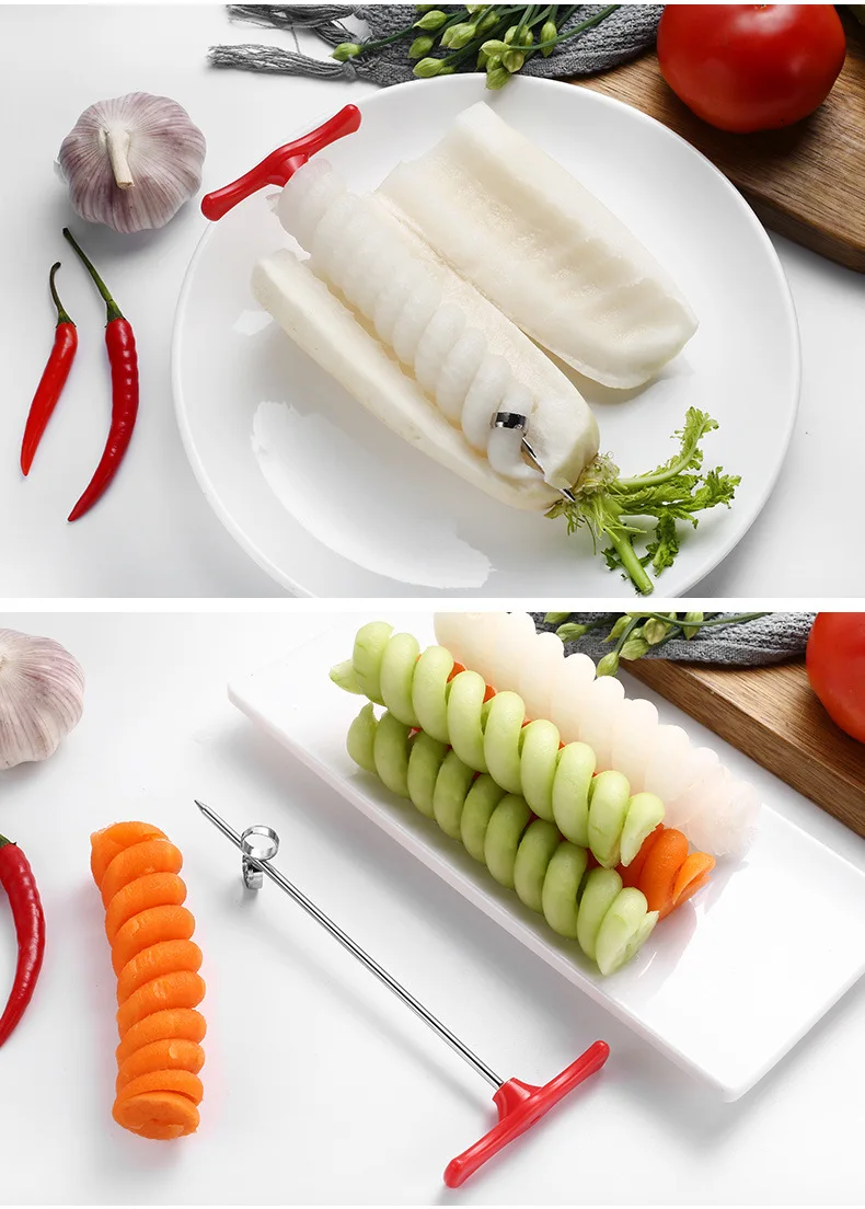 Vegetables Spiral Knife Carving Tool Potato Carrot Cucumber Salad