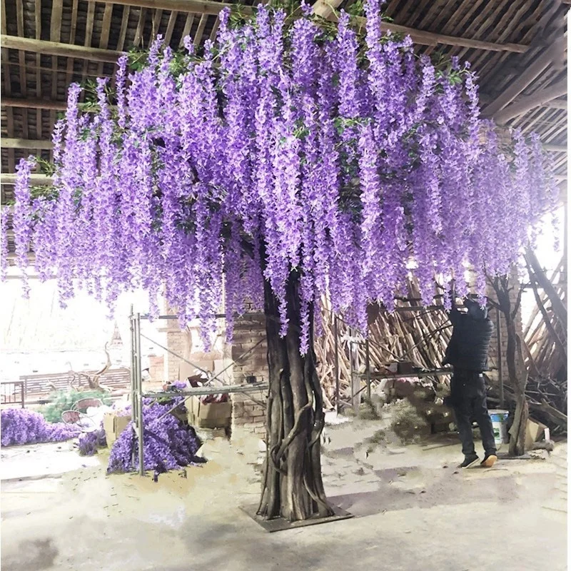 Fiberglas Stamm anpassen 5Meter knstliche Glyzinien Blumen Blten baum fr  Innen garten Haus dekoration