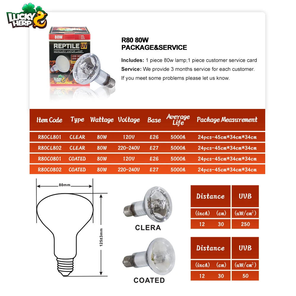Lucky Herp UVA UVB and Heat Self-Ballasted Mercury Lamp