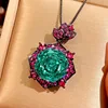 Black gold Parla green pendant with box chain