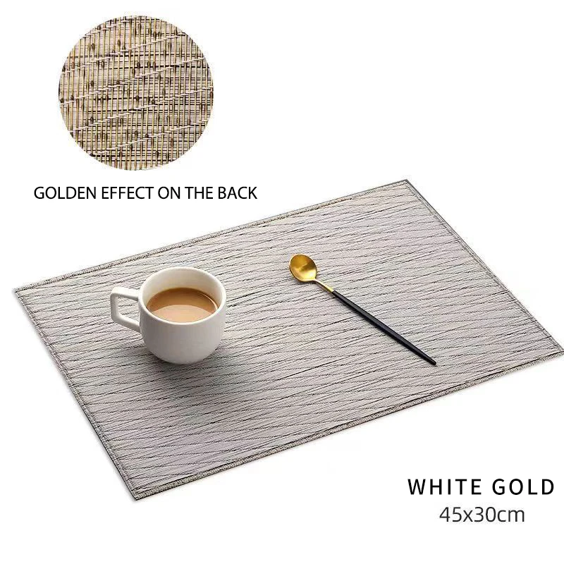 Starunk Luxury Dining Table Mats Gold Thread Decorative Heatresistant