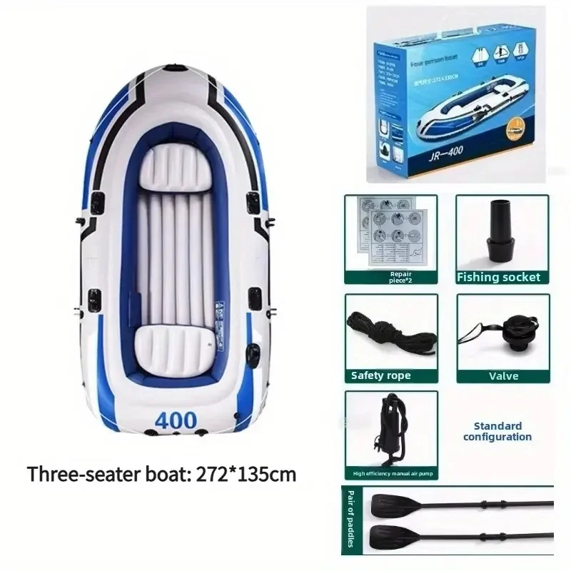 OUCHAO Inflatable Boat - Durable, Lightweight Fishing Vessel
