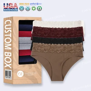 RTS OEM Wholesale Women Comfortable Daily Use Briefs Invisible Seamless Panties High Quality Spandex Women Lace Underwear