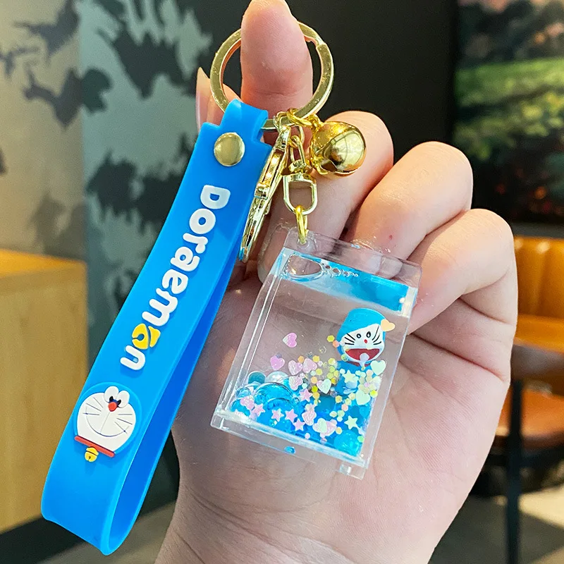 Anime Designer Liquid Keychain Kawaii Boba Llavros Key Ring Plastic Key