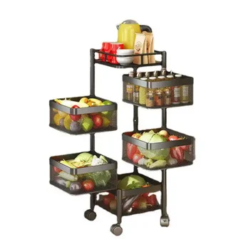 Hotsale Kitchen Rotatable Storage Rack 3 4 5 Layer Rotating Practical ...