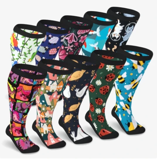 dropshipping High Quality Diabetic Socks Bamboo Loose  diabetic compression socks unisex printed socks