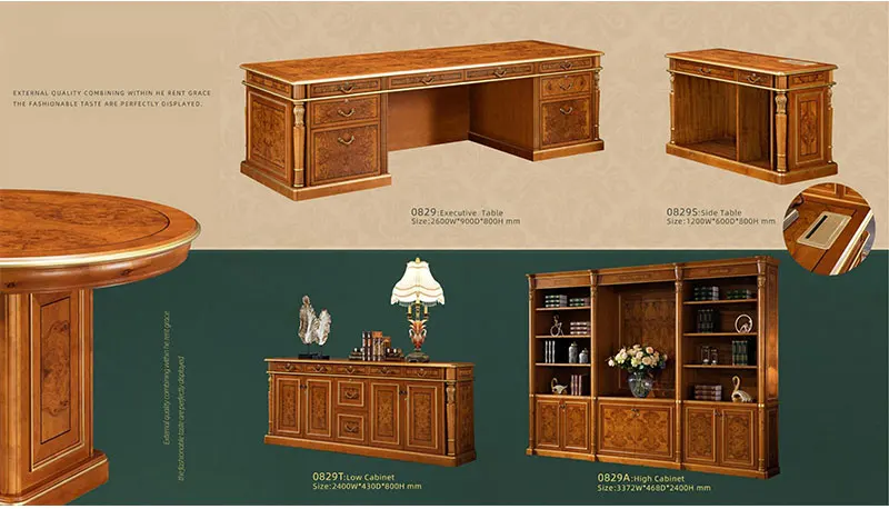 Designer High-end Quality Executive Classic Elegant Office Space Furniture Luxury Office Furniture