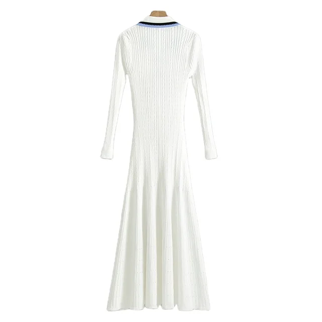 2024 New minimalist pleated knit dress with a casual slim fit V-neck strap for women