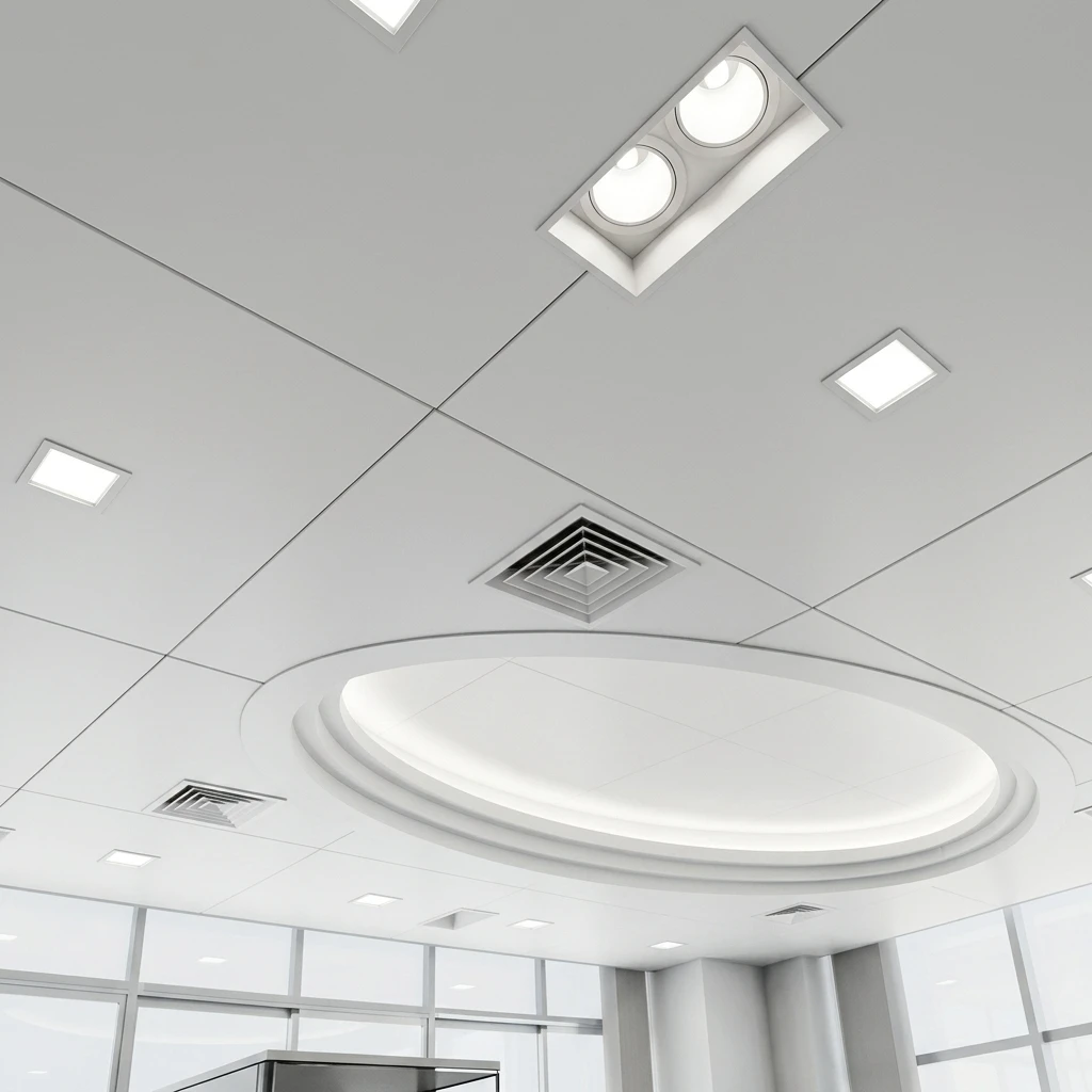 60x60 Abgehängte Aluminium-metall-deckenplatten Für Einkaufs Zentren Und Bürogebäude