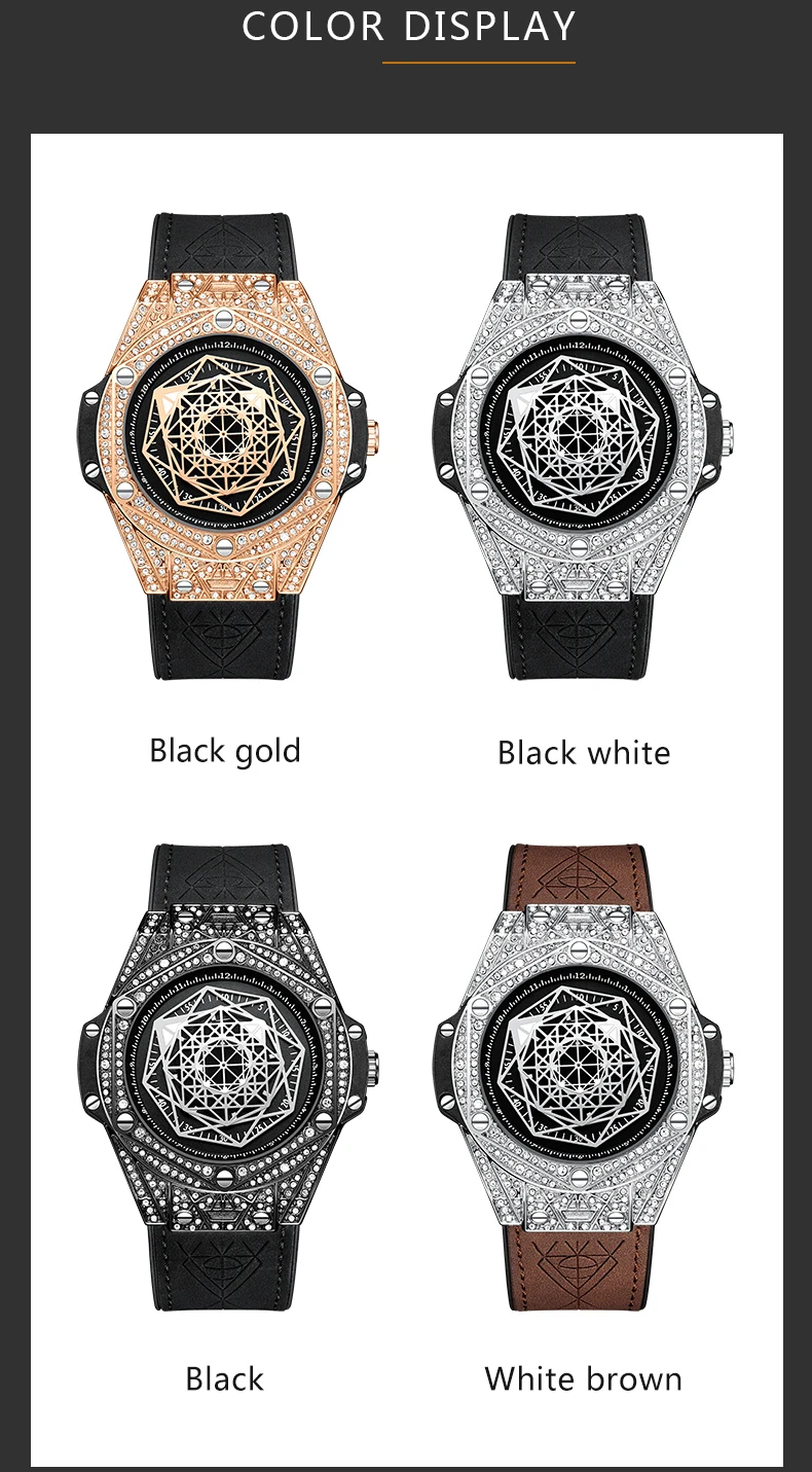 ONOLA 3815 Watches Men Wrist Brand Rose Timepiece Quartz Waterproof Luminous Diamond Hand Watch