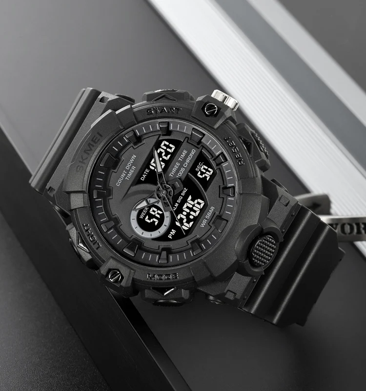 Skmei 2225 Classic Countdown Timer Waterproof Cold Light Led Sport Watch Analog Digital Plastic Watches