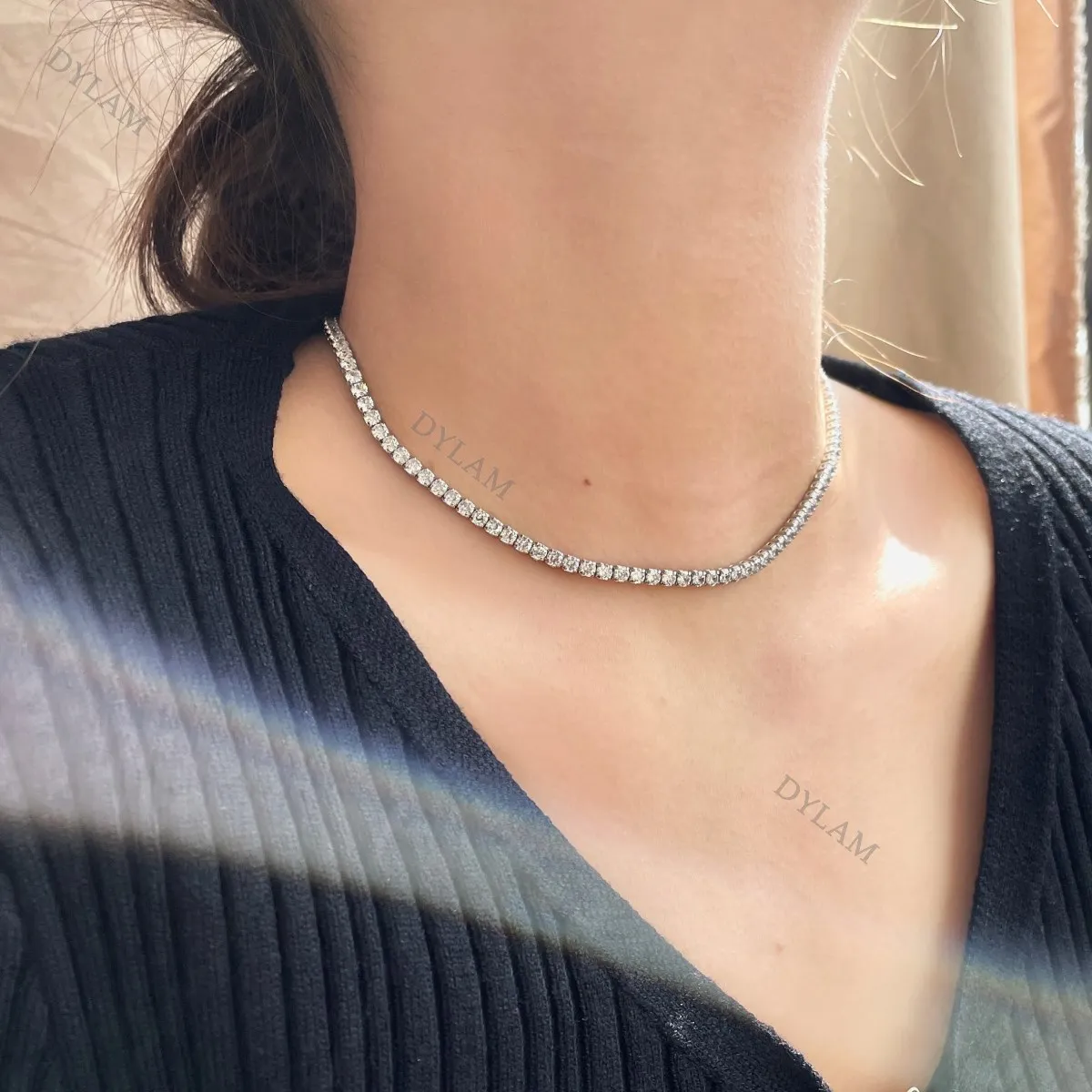 KAKODIY Platinum Necklace Style Hip Hop Cuban Cubic Zirconia Chain Necklace Real Sterling Silver Ice Out 925 Tennis Chain detail 5