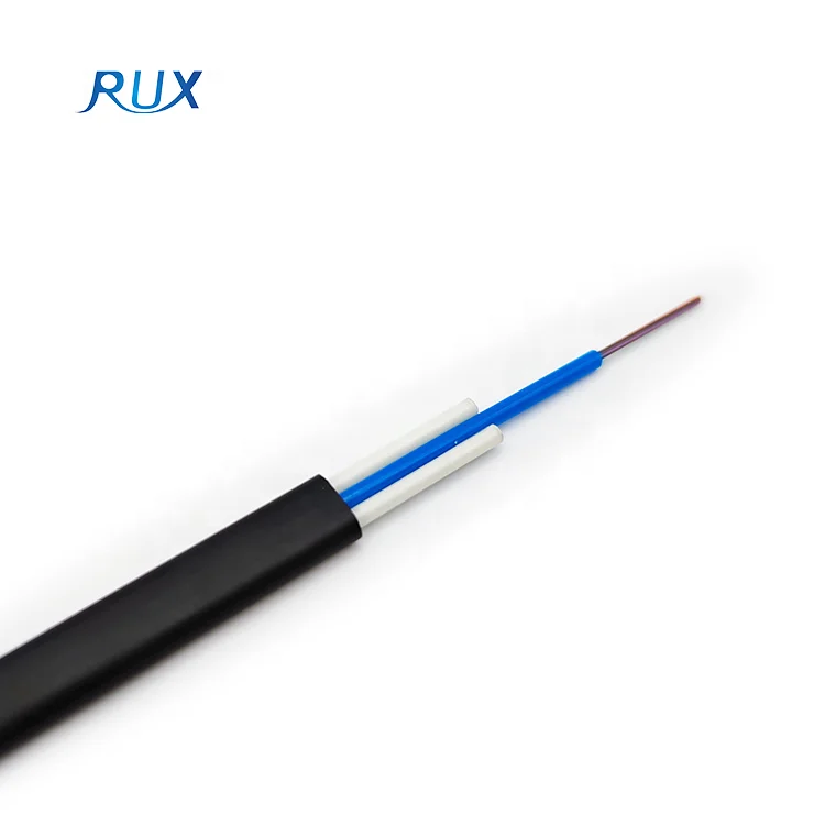 Outdoor Aerial Fibre Optical Cable Flat Ftth Drop Cable 1 24 Cores