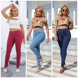Women's High-Waisted Summer Denim Jeans Fashionable Casual Style Elastic Design Comfortable Breathable Washable Fade-Resistant