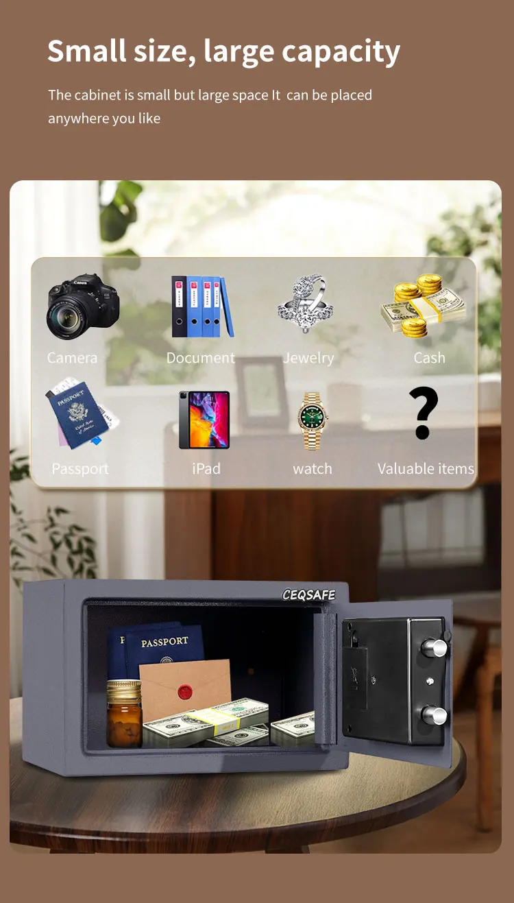 CEQSAFE High Quality Mini Electronic Digital Security Safety Safe Box for Sale CEQ Safe 10 Years 1.2 Mm 2.2 Mm 4.5 Kg CN;GUA 20E supplier