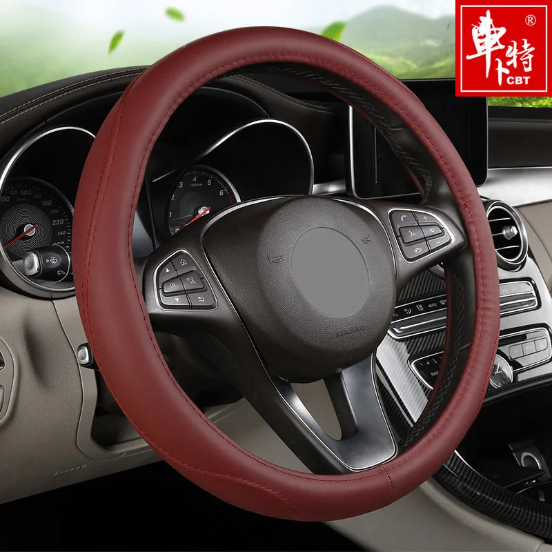 New Design 38cm Automobile Steering Wheel Cover Faux Leather For Car