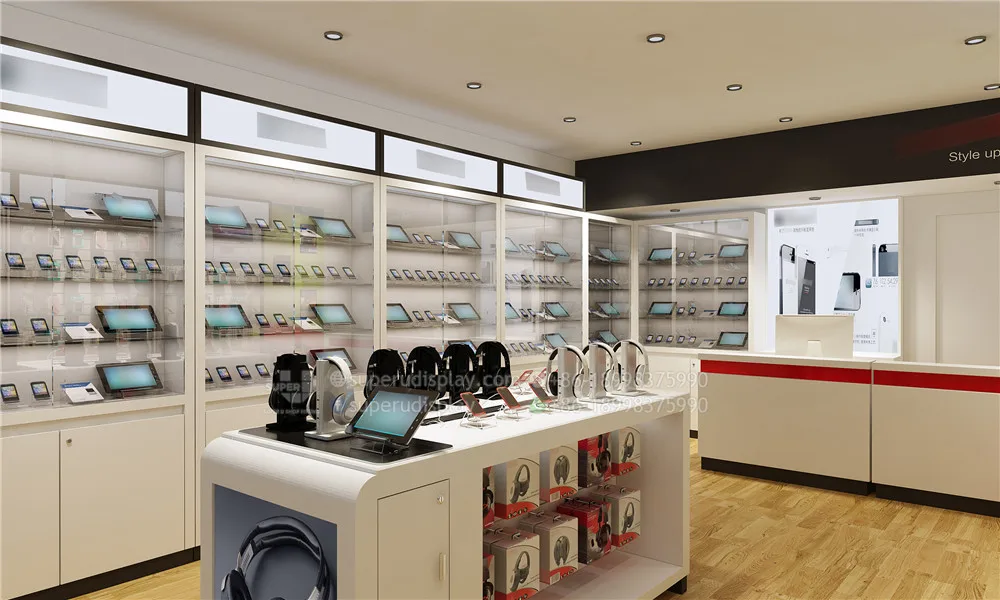 Retail Electronic Shop Interior Design Decoration Furniture Wood